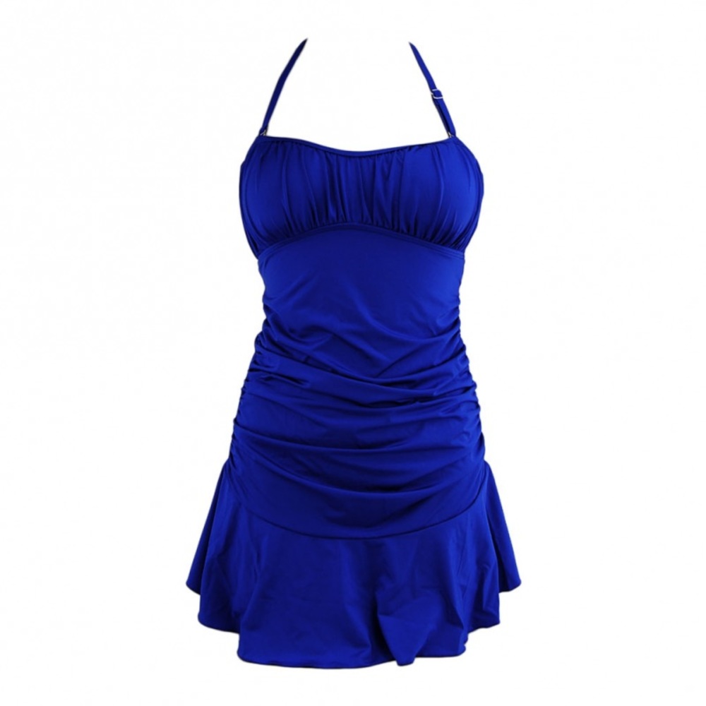 NWT- Blue Swimsuit dress w/ruched tummy control